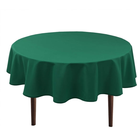 White Round Tablecloth 60 Inch - Waterproof Stain Resistant Spillproof Polyester Fabric Table Cloth for Dining Room Kitchen Parties