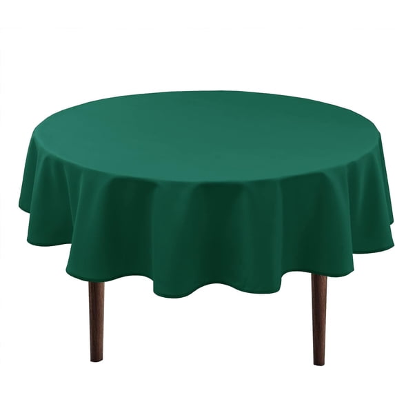 White Round Tablecloth 60 Inch - Waterproof Stain Resistant Spillproof Polyester Fabric Table Cloth for Dining Room Kitchen Parties