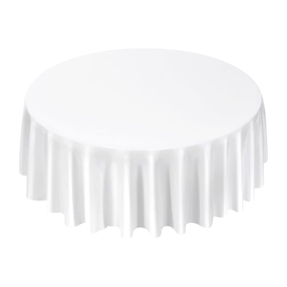 White Round Tablecloths 10 Pack, 120 Inches in Diameter, Stain- & Wrinkle- Resistant, Machine Washable Table Clothes, Polyester Fabric Table Covers for Wedding, Party, Banquet, Formal Events