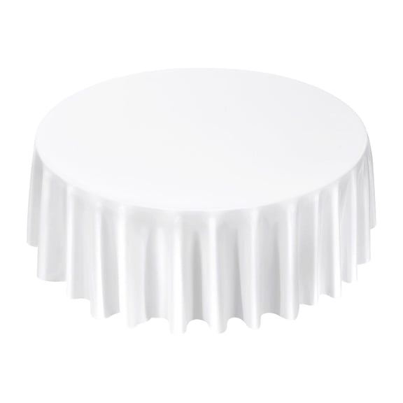 White Round Tablecloths 2 Pack 120 Inches Diameter Stain Wrinkle Resistant Machine Washable Polyester Fabric Table Covers for Wedding Party Banquet Formal Events