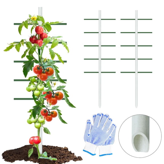 White Round Tube Climbing Trellis 2-Pack 4x1.64ft Durable