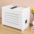 thumbnail image 1 of White Router Shelf Projector Shelf Projector Stand Router Storage Box Modem Cable Router Cover Organized Power Strip Cable Management Hider Rack by Solid Wood Need Assembly, 1 of 6