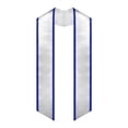 thumbnail image 1 of Endea Graduation White/Royal Blue Plain Graduation Stole with Trim Color  Angled End, 1 of 9