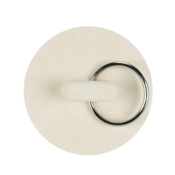 White Rubber Bathtub Plug - Stain-Proof, Easy Install, for Bathroom/Kitchen Drains, Indoor/Outdoor Use