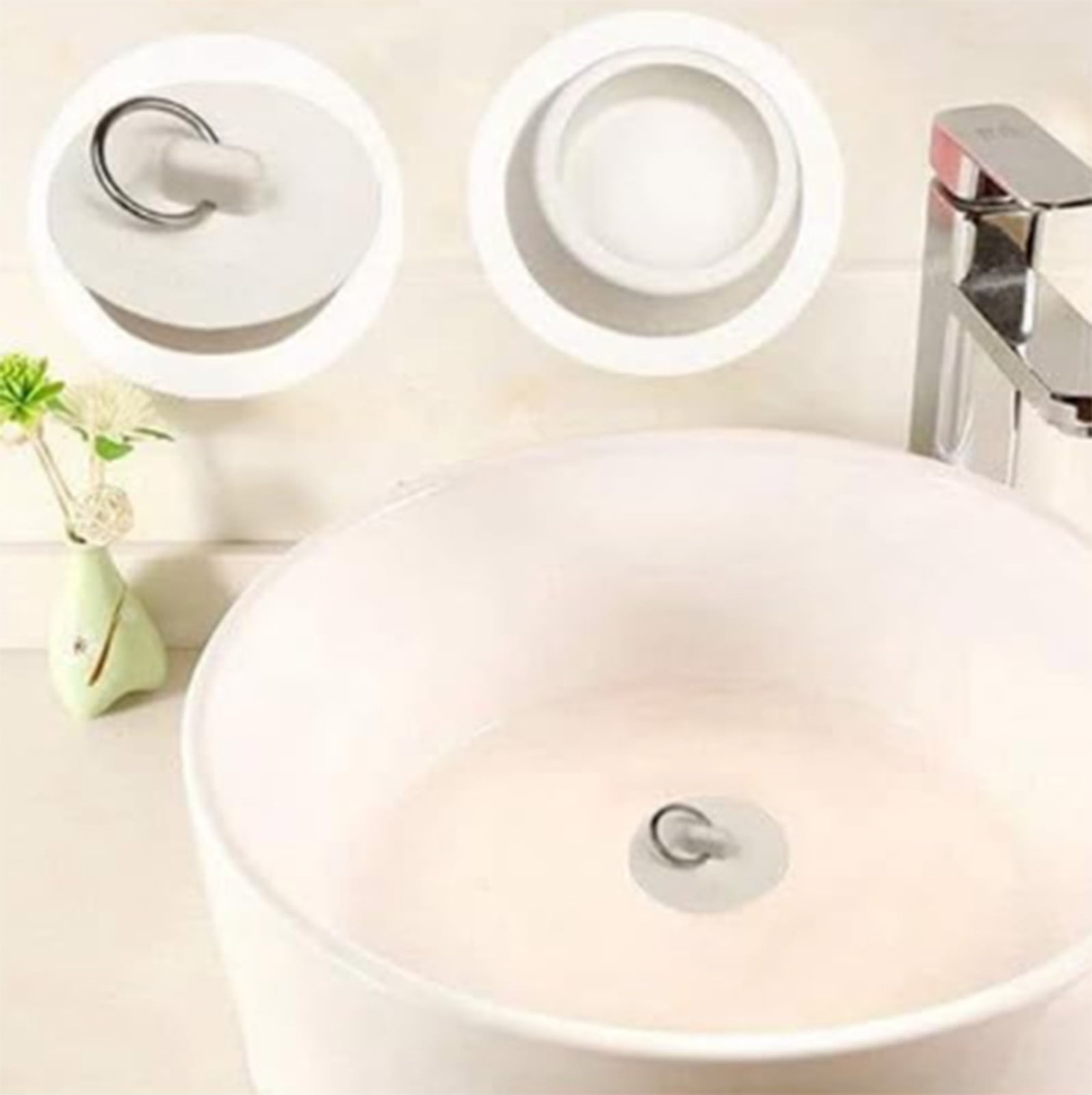 White Rubber Bathtub Plug Wash Basin Bathtub Plug Drain Pipe Plug Plug ...