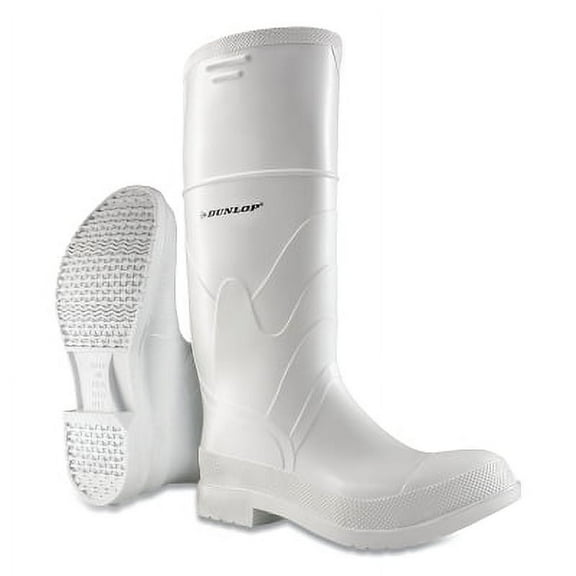 White Rubber Boots, Steel Toe, Men's 9, 16 in Boot, PVC, White | Bundle of 2 Pairs