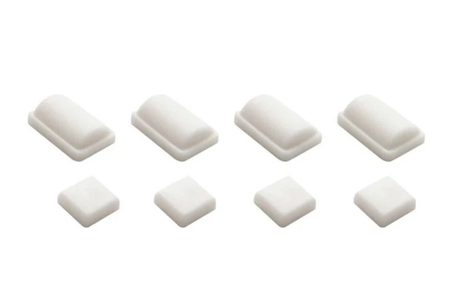 White Rubber Feet Screw Cover 8 Pack + 3M Pads For Nintendo Wii Console System