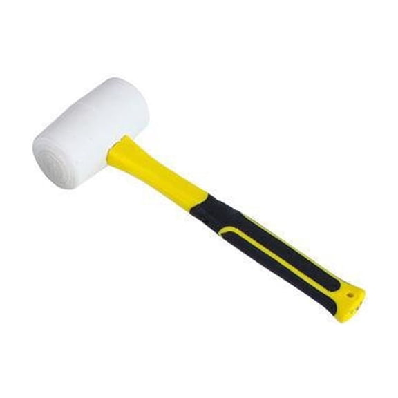 White Rubber Mallets With Fiberglass Handle High Density Nonslip Grip 5kg Impact Force For Woodworking And DIY Projects