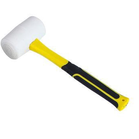 White Rubber Mallets With Fiberglass Handle High Density Nonslip Grip 5kg Impact Force For Woodworking And DIY Projects