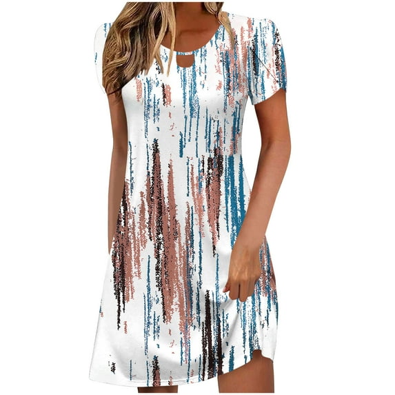 White Ruffle Dresses for Juniors Summer Fall Spandex Midi Knee High Lounge Keyhole Eyelet Dresses Women 2025 Soft Comfy Clothes M
