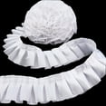 thumbnail image 1 of Ruffle Pleated Lace Trim Satin Ribbon Gather Ruffle Edge for Applique Sewing Crafts, Christmas,Home Decoration(White ), 1 of 4