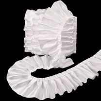 White Ruffle Ribbon 3inch Wide Ruffle Trim Lace Craft Supply for Sewing, Decor