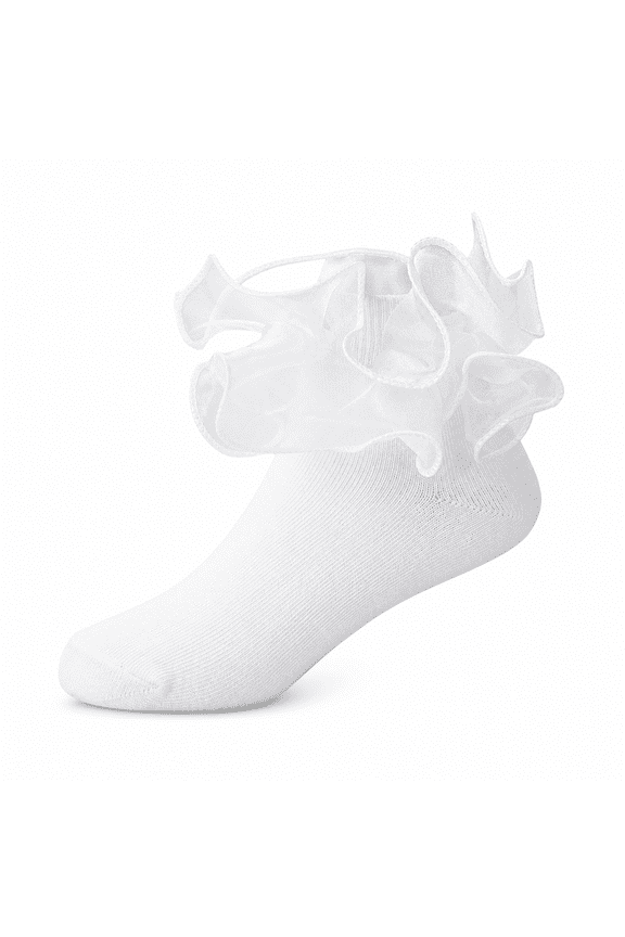 White Ruffle Socks Girls Socks Double Big Lace Socks Comfortable Frilly Pageant Dress Princess Style Socks Kids