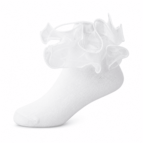 White Ruffle Socks Girls Socks Double Big Lace Socks Comfortable Frilly Pageant Dress Princess Style Socks Kids
