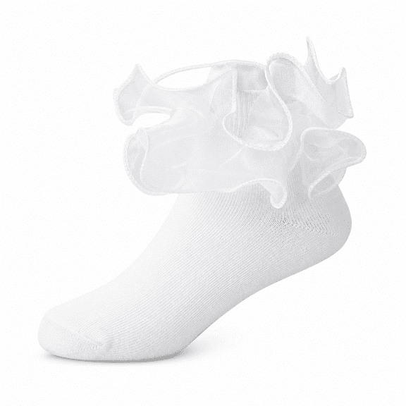 White Ruffle Socks Girls Socks Double Big Lace Socks Comfortable Frilly Pageant Dress Princess Style Socks Kids