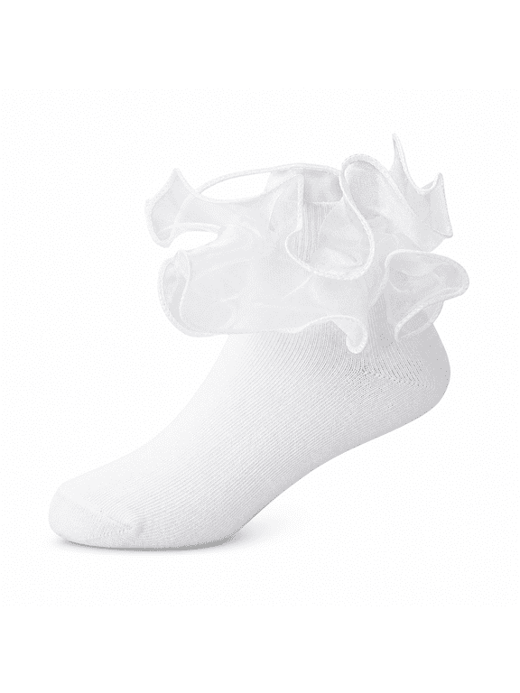 White Ruffle Socks Girls Socks Double Big Lace Socks Comfortable Frilly Pageant Dress Princess Style Socks Kids