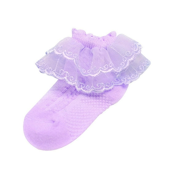 White Ruffle Socks Toddler Baby Girls Socks Eyelet Ruffle Lace Sock Baby Socks //Toddlers/Kids Frilly Summer Thin Dress Sock Girls White Socks Crew