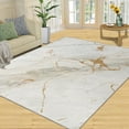 thumbnail image 1 of White Rug 2x3ft, Modern Abstract Marble Gold Rug for Entryway, Washable Rug Noise Reduction Soft with Non-Slip Rug for Entrance Bedroom Kitchen Bathroom, 1 of 7