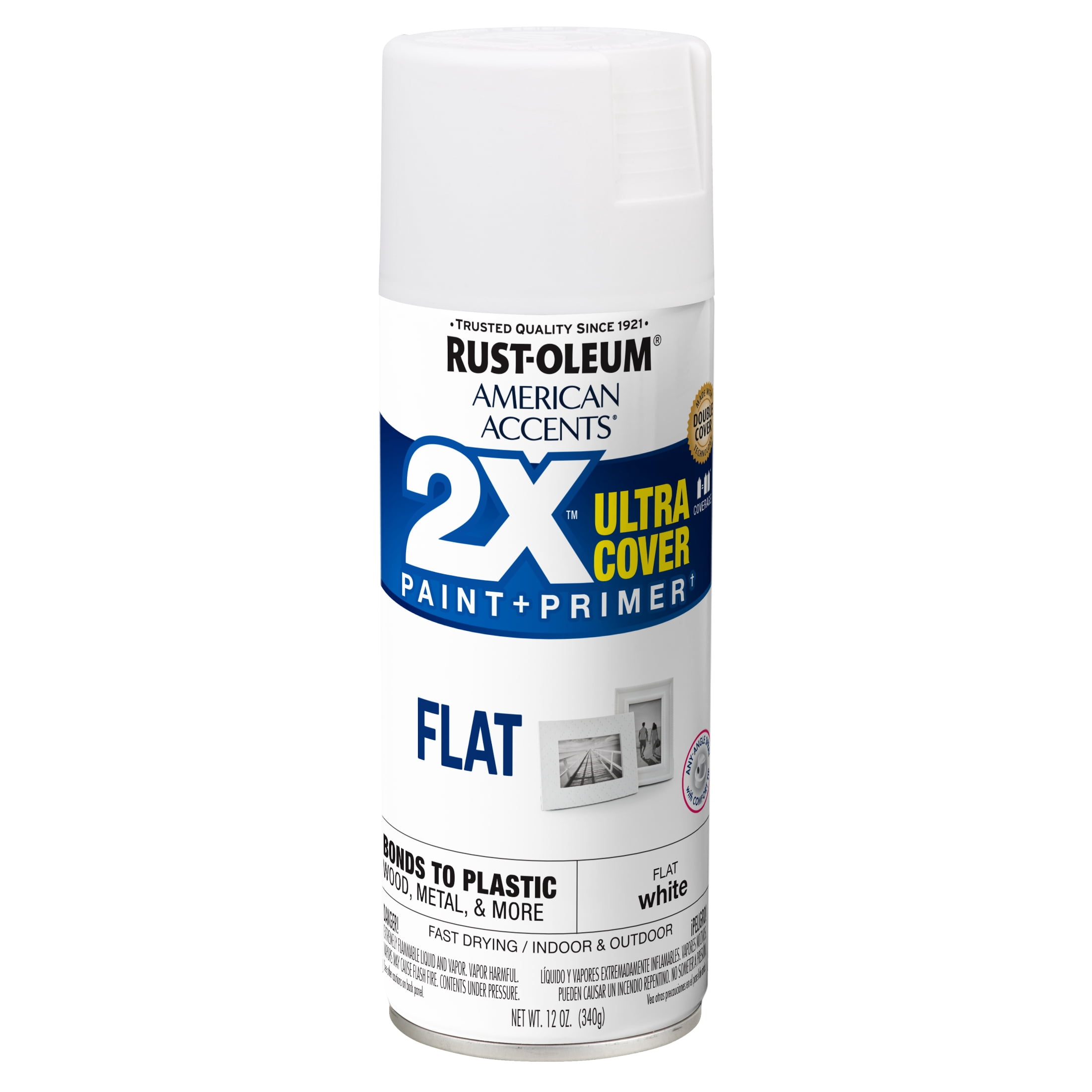 6 Pack, White, Rust-Oleum American Accents 2X Ultra Cover Flat Spray ...