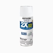 White, Rust-Oleum American Accents 2X Ultra Cover Gloss Spray Paint-327874, 12 oz