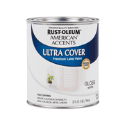 White, Rust-Oleum American Accents Ultra Cover Quart Gloss Latex Paint-276168, Quart