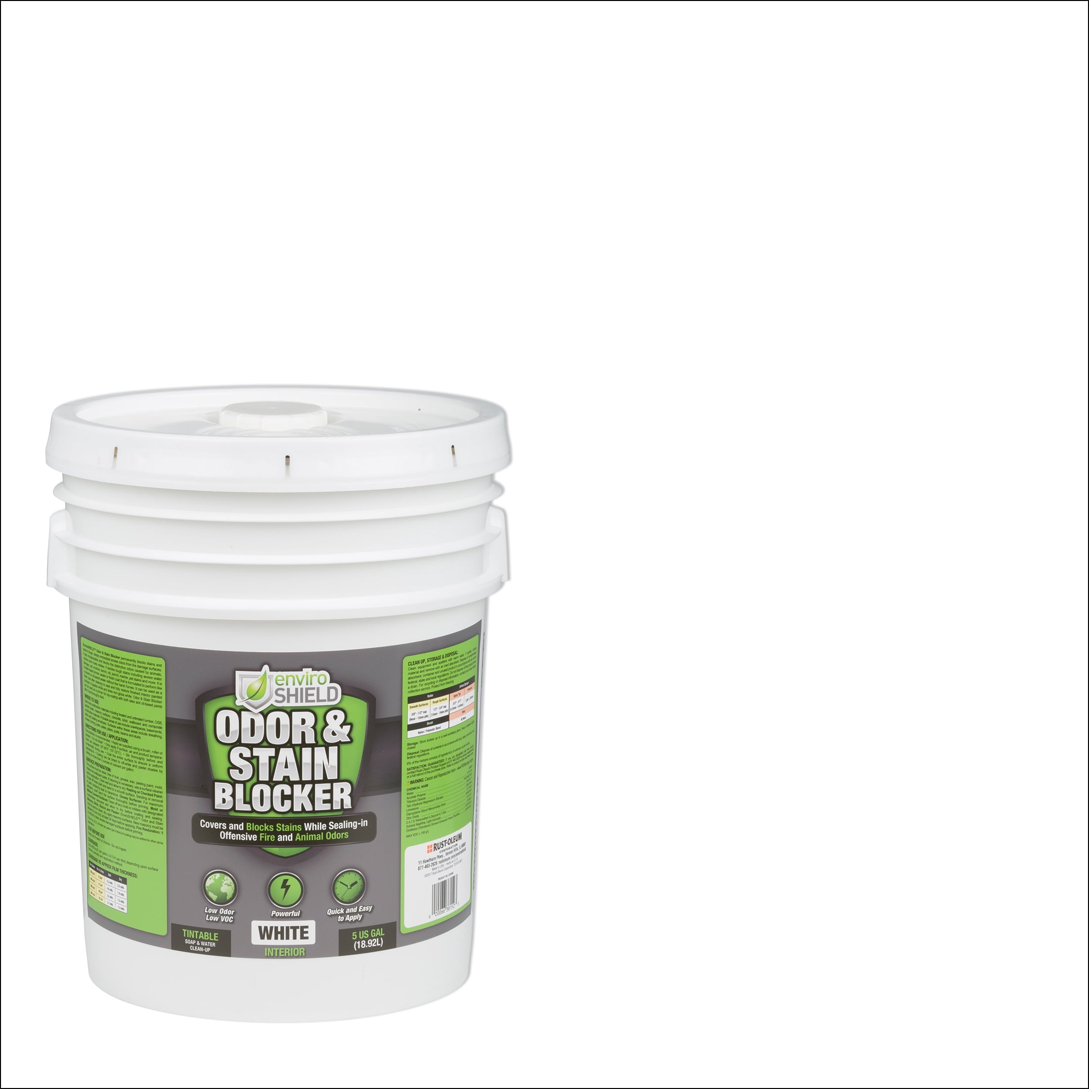 White, Rust-Oleum EnviroShield Odor & Stain Blocker - ESO905, 5 Gallon- 1 Pack