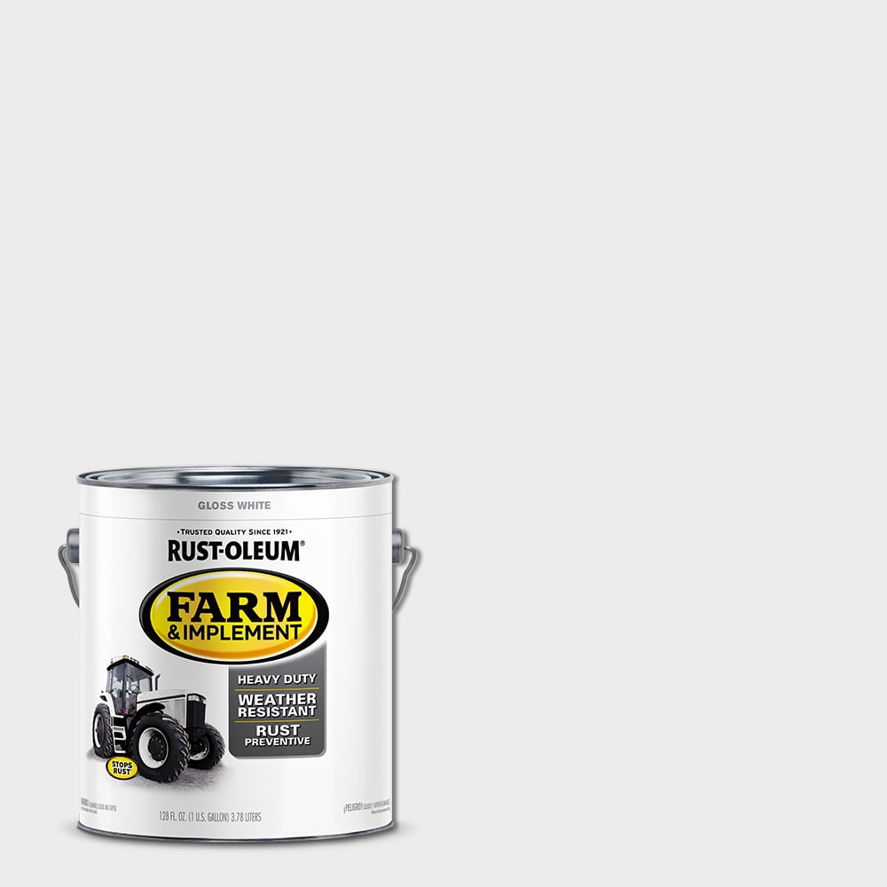 White, Rust-Oleum Gloss Farm and Implement Paint- Gallon, 1 Pack