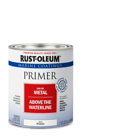 White, Rust-Oleum Marine Coatings Metal Primer-396963, 1 qt