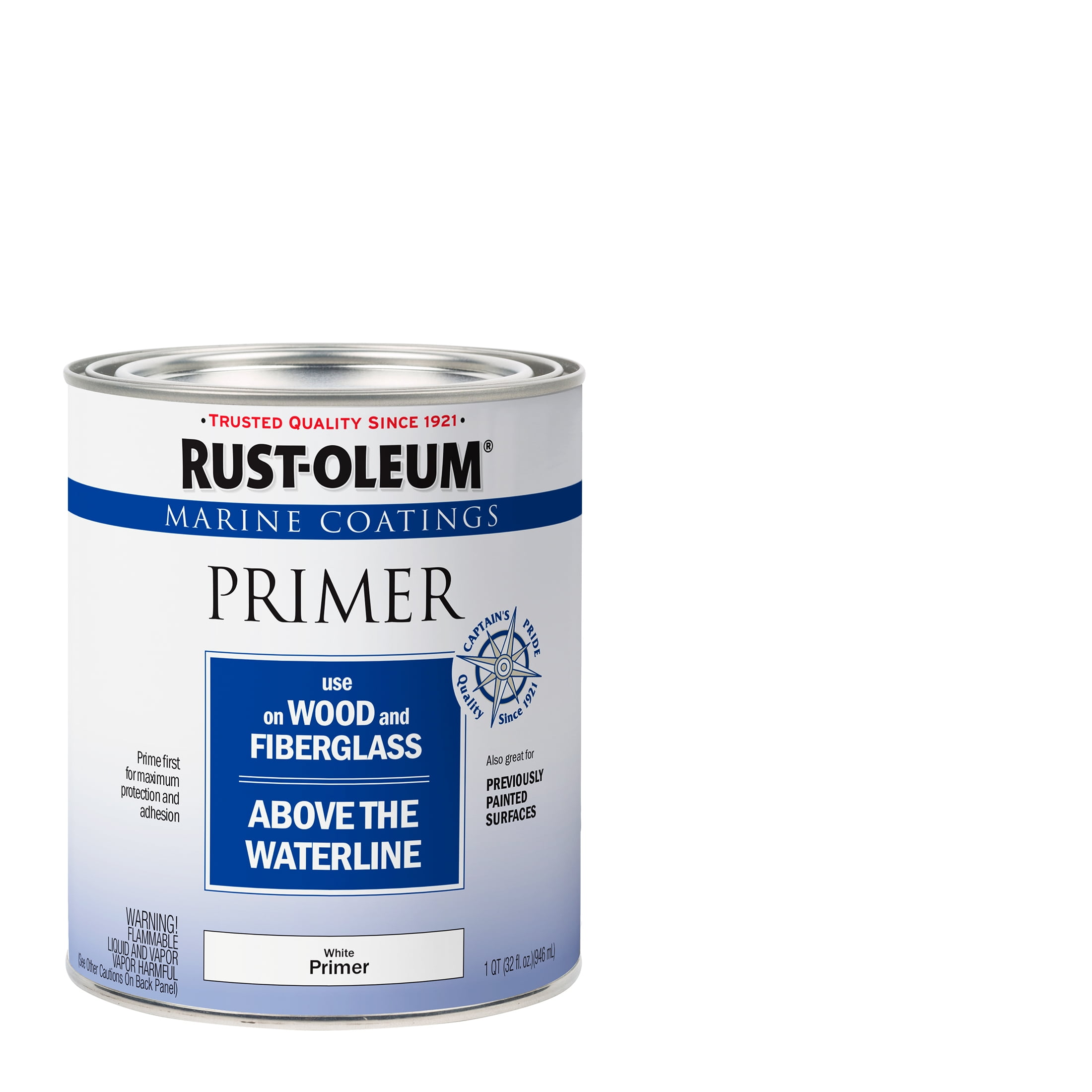 White, Rust-Oleum Marine Coatings Wood \u0026 Fiberglass Primer-396969, 1 qt