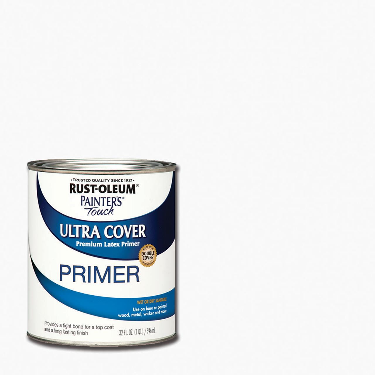 White, Rust-Oleum Painter's Touch Ultra Cover Primer Flat, Quart, 2 Pack