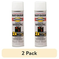(2 pack) White, Rust-Oleum Professional 2X Inverted Marking Spray Paint-266593, 15 oz