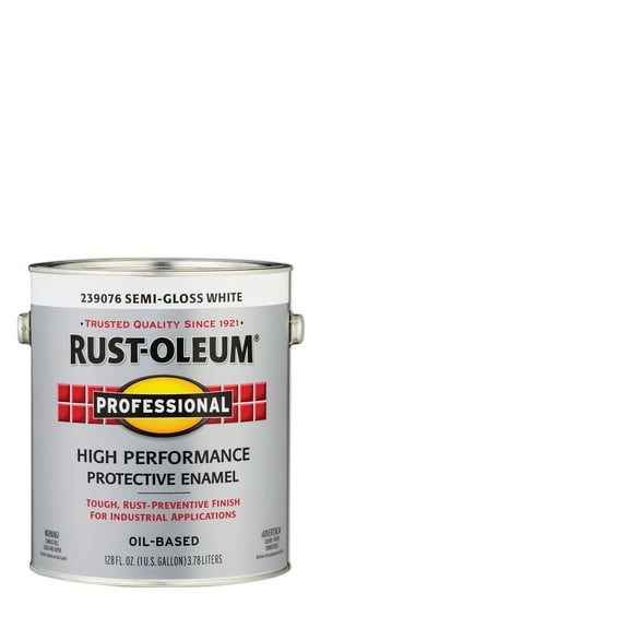 2 Pack, White, Rust-Oleum Professional High Performance Semi-Gloss Protective Enamel Paint- Gallon
