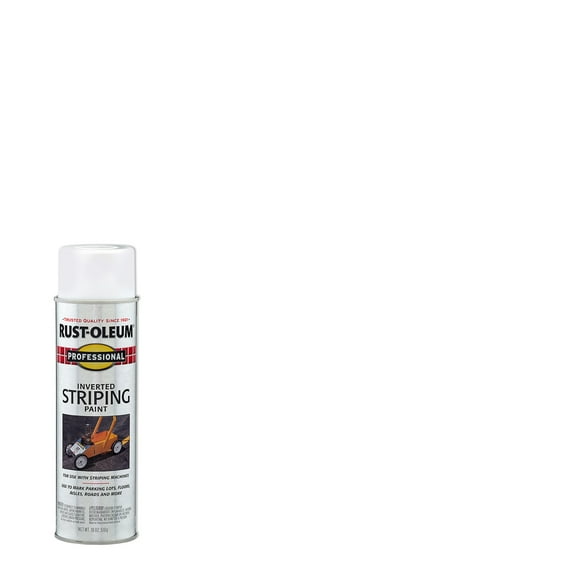 6 Pack, White, Rust-Oleum Professional Inverted Striping Paint Spray-2593838, 18 oz