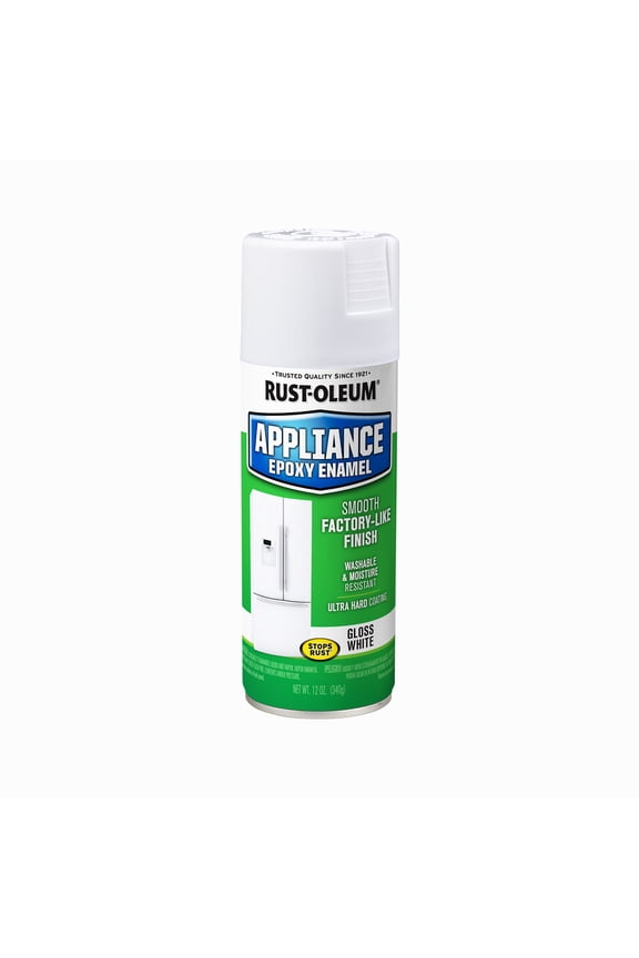 White, Rust-Oleum Specialty Appliance Epoxy Gloss Spray Paint-7881830, 12 oz