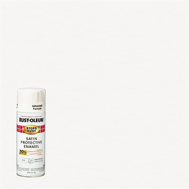 White, Rust-Oleum Stops Rust Advanced Satin Spray Paint, 12 oz ...