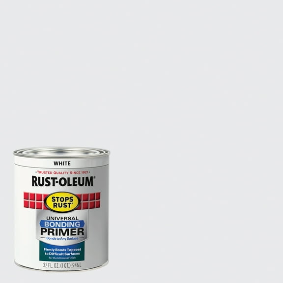 2 Pack, White, Rust-Oleum Stops Rust Flat Universal Bonding Primer- 330494, Quart