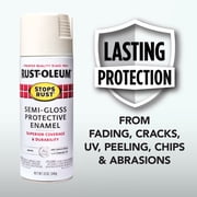 White, Rust-Oleum Stops Rust Protective Enamel Semi-Gloss Spray Paint-7797830, 12 oz