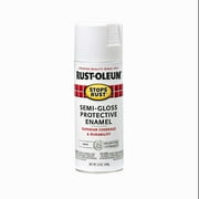 White, Rust-Oleum Stops Rust Protective Enamel Semi-Gloss Spray Paint-7797830, 12 oz