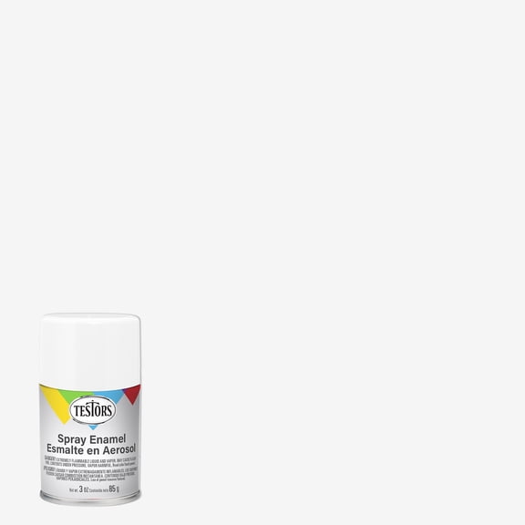 3 Pack, White, Rust-Oleum Testors Flat Enamel Spray Paint- 1258T, 3 oz.
