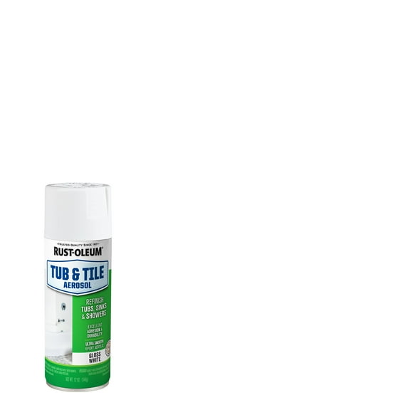 6 Pack, White, Rust-Oleum Tub and Tile Aerosol Paint-280882, 12 oz