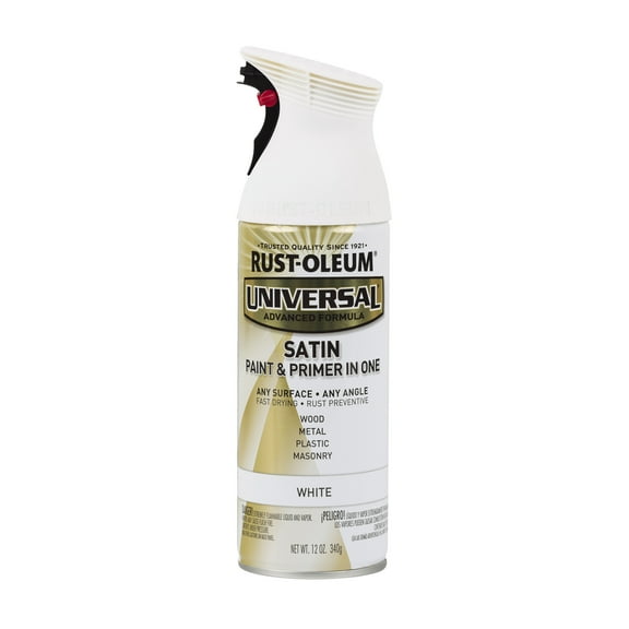 White, Rust-Oleum Universal All Surface Interior/Exterior Satin Spray Paint, 12 oz