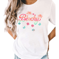 thumbnail image 1 of White S-5XL Concise Beachy Seashell Palm Tree Print Tshirt Graphic Tees Shirts Aesthetic Summer Fashion Tops, 1 of 5