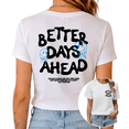 thumbnail image 1 of White S-5XL Minimalist Better Days Ahead Print Tshirt Graphic Tees Shirts Happy Life Aesthetic Tops, 1 of 5