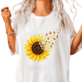 thumbnail image 1 of White S-5XL Sunflower Butterfly Smooth Versatile Graphic Tees Print Tshirt Shirts Daily Tops, 1 of 4