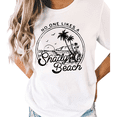 thumbnail image 1 of White S-5XL Tropical Beach Life Pun Print Tshirt Graphic Tees Shirts Summer Fashion Tops, 1 of 5