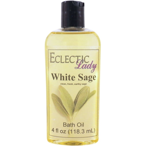 White Sage Bath Oil - Scented Body Oil - Relaxing & Moisturizing Bathing Oil - Fragrance Body Oil For Dry & Rough Sensitive Skin - 4 oz