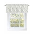 thumbnail image 1 of White Sage Green Plant Print Valances Curtain Kitchen Rod Pocket Short Panels Window Treatment Topper Curtains for Living Bedroom 1 Panel 54x18 inch, 1 of 9