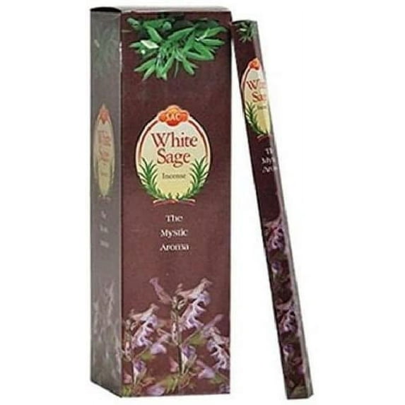 White Sage Incense Sticks, 20 Sticks/Tube, 6 Tubes/Box