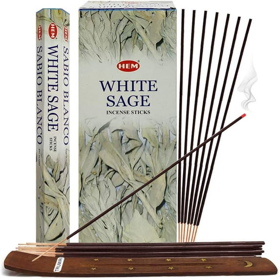 White Sage Incense Sticks And Incense Stick Holder Bundle Insence Insense Hem Incense Sticks