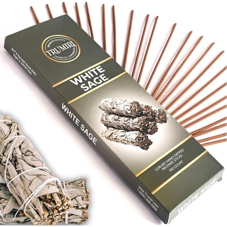 White Sage Incense Sticks - Pack of 100 Insence-Sticks for Cleansing Negative Energy - Made with Natural White Sage Smudge - Non Toxic Salvia Blanca Inciensos - Spiritual Insense Incents
